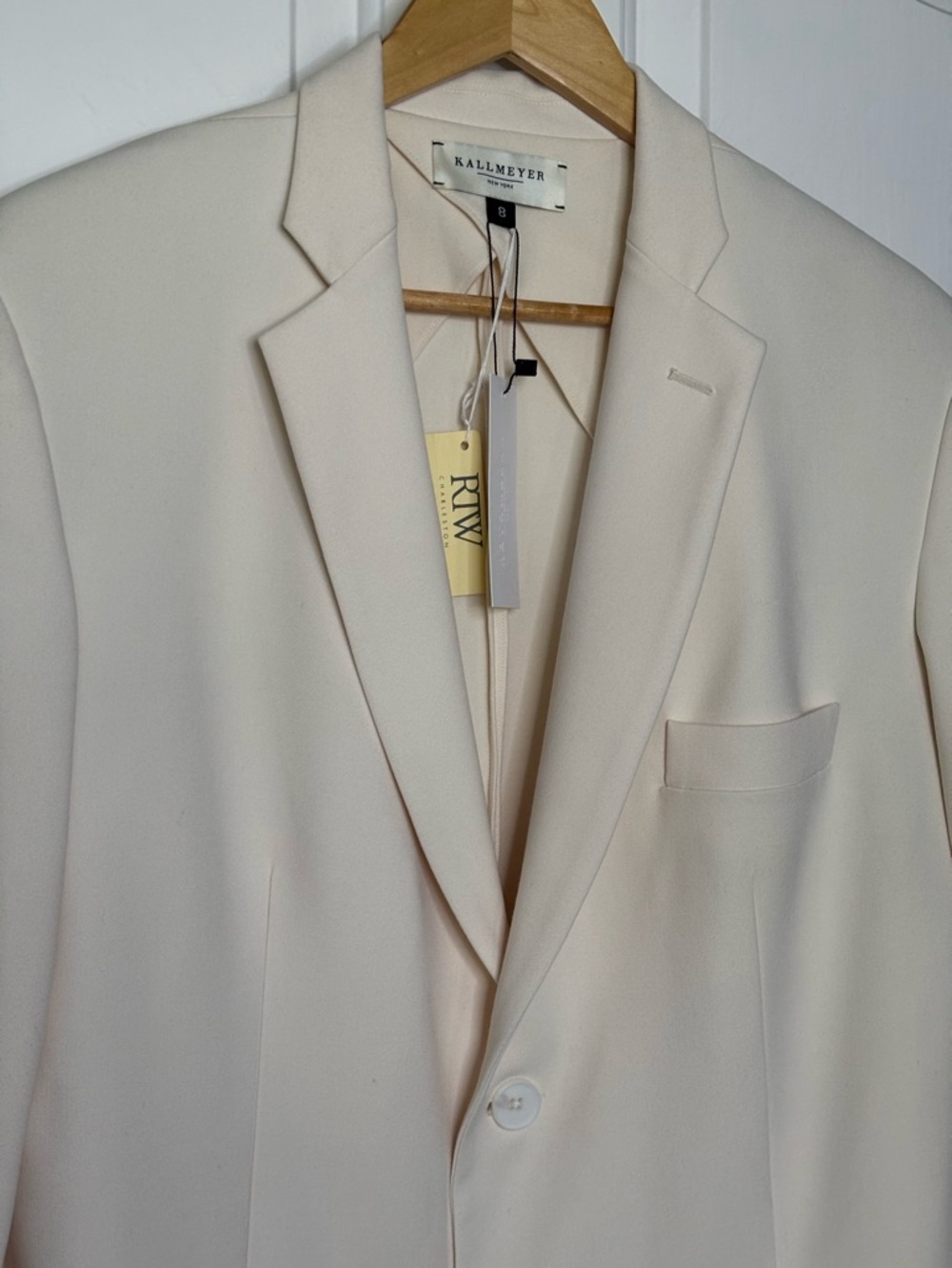 NWT KALLMEYER Gemini Blazer in Ecru Women’s Classic Two-Button size 8 - Picture 2 of 13